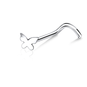 Butterfly Silver Curved Nose Stud NSKB-130s